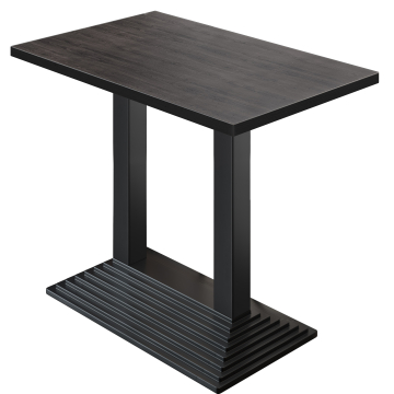 BPY | Bistro Bartafel | 110 x 60 x 112 cm | Zwarte rand | Rechthoekig | Wengéhout / Zwart