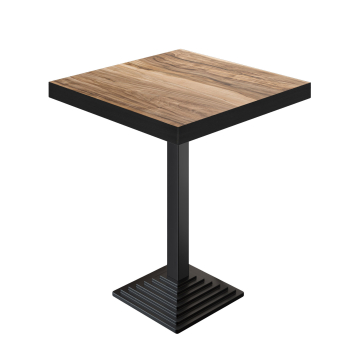 BPY | Bistro Bartafel | 60 x 60 x 114 cm | Zwarte Rand | Vierkant | Sheesham / Zwart