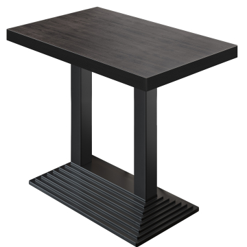 BPY | Bistro Staantafel | 110 x 60 x 114 cm | Zwarte Rand | Rechthoekig | Wengé / Zwart
