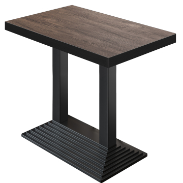 BPY | Bistro Standing Table | 110 x 60 x 114 cm | Black Edge | Rectangular | Light Wenge / Black
