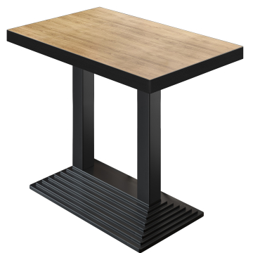 BPY | Bistro Standing Table | 110 x 60 x 114 cm | Black Edge | Rectangular | Oak / Black