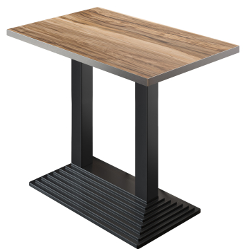 BPY | Bistro Ståbord | 110 x 60 x 112 cm | Rustfrit stål kant | Rektangulær | Sheesham / Sort