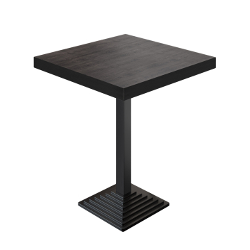 BPY | Bistro Ståbord | 70 x 70 x 114 cm | Svart kant | Fyrkantig | Wenge / Svart