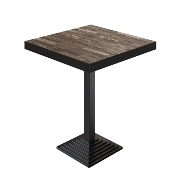 BPY | Bistro Ståbord | 80 x 80 x 114 cm | Svart kant | Fyrkantig | Vintage Old / Svart