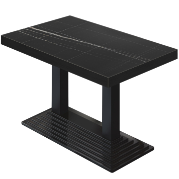 BPY | Bistro Table | 110 x 60 x 81 cm | Square | Black Marble / Black