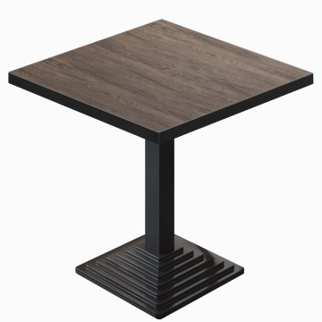 BPY | Bistrotafel | 70 x 70 x 78,5 cm | Vierkant | Licht Wengé / Zwart