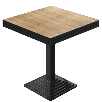 BPY | Bistrotafel | 70 x 70 x 81 cm | Vierkant | Eiken / Zwart