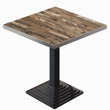 BPY | Mesa Bistro | 70 x 70 x 78,5 cm | Cuadrada | Vintage Viejo / Negra