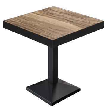 BPY | Mesa Bistro | 80 x 80 x 81 cm | Cuadrada | Sheesham / Negro