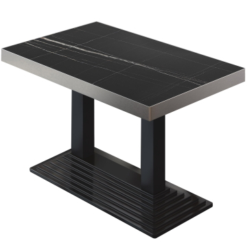 BPY | Table de bistrot | 110 x 60 x 81 cm | Carré | Marbre noir / Noir