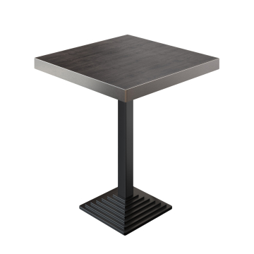 BPY | Tavolo da bistro | 80 x 80 x 114 cm | Bordo in acciaio inossidabile | Quadrato | Wengé / Nero