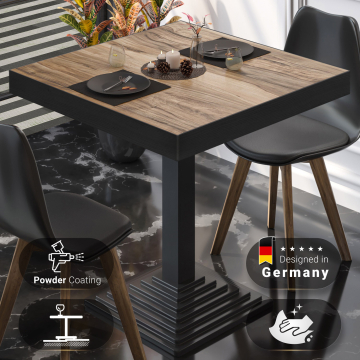 BPY | Tavolo da bistrot | 80 x 80 x 81 cm | Quadrato | Sheesham / Nero
