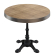 BPR | Table de Bistro | Ø 70 x 77 cm | Rond | Bord en acier inoxydable | Chêne / Noir