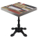 BPR | Table de bistrot | 70 x 70 x 77 cm | Carré | Bord en acier inoxydable | Vintage Coloré / Noir