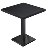 MBM | Stół Bistro | 70 x 70 x 74,5 cm | Melamina | Czarny / Czarny