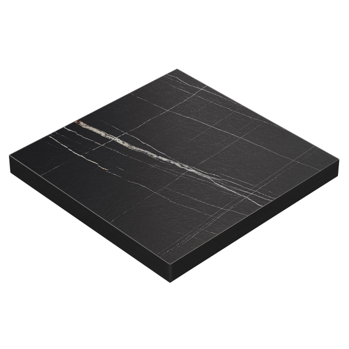 BRASIL | Gastro Tischplatte | B:T 60 x 60 cm | Schwarz Marmor | Quadratisch