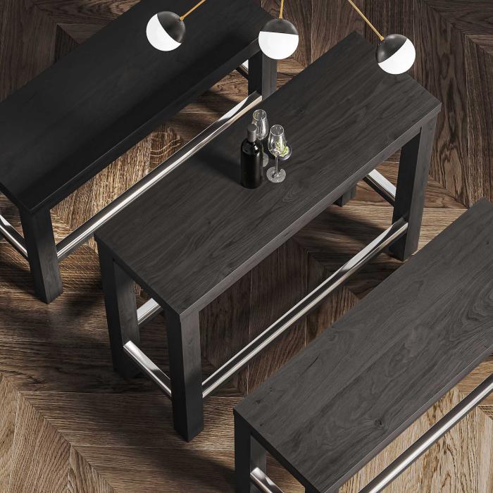 BRASIL | Restaurant høybenk | Wenge/Svart | B:D:H 34 x 120 x 76 cm BRASIL | Restaurant høybenk | Wenge/Svart | B:D:H 34 x 120 x 76 cm