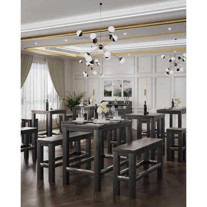 BRASIL | Restaurant høybenk | Wenge/Svart | B:D:H 34 x 120 x 76 cm BRASIL | Restaurant høybenk | Wenge/Svart | B:D:H 34 x 120 x 76 cm