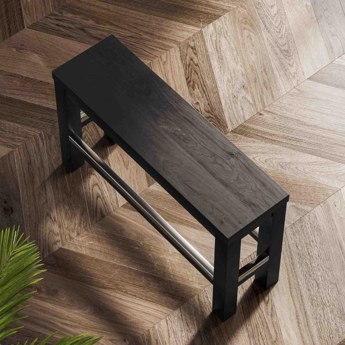 BRASIL | Restaurant høybenk | Wenge/Svart | B:D:H 34 x 120 x 76 cm BRASIL | Restaurant høybenk | Wenge/Svart | B:D:H 34 x 120 x 76 cm