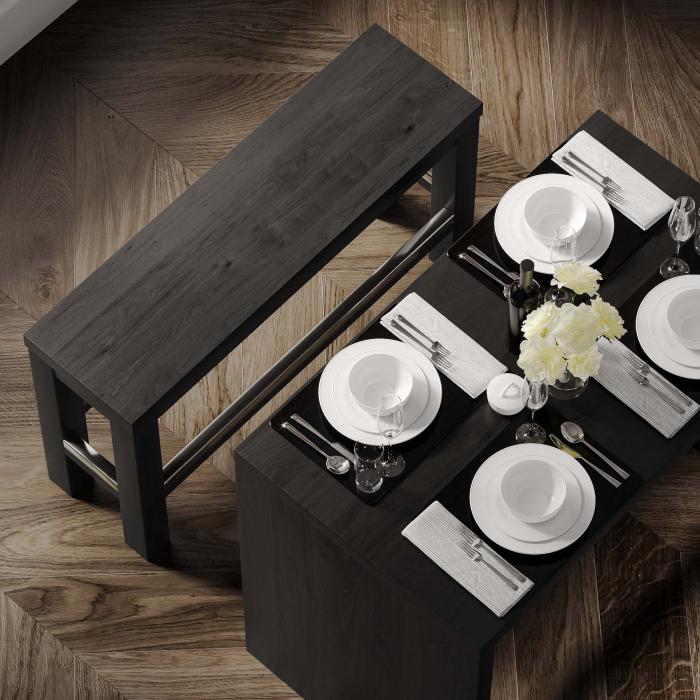 BRASIL | Restaurant høybenk | Wenge/Svart | B:D:H 34 x 120 x 76 cm BRASIL | Restaurant høybenk | Wenge/Svart | B:D:H 34 x 120 x 76 cm