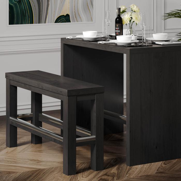 BRASIL | Restaurant høybenk | Wenge/Svart | B:D:H 34 x 120 x 76 cm BRASIL | Restaurant høybenk | Wenge/Svart | B:D:H 34 x 120 x 76 cm