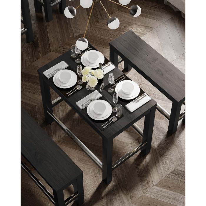 BRASIL | Restaurant høybenk | Wenge/Svart | B:D:H 34 x 120 x 76 cm BRASIL | Restaurant høybenk | Wenge/Svart | B:D:H 34 x 120 x 76 cm
