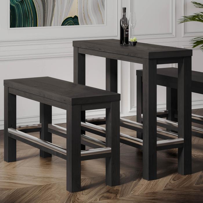 BRASIL | Restaurant høybenk | Wenge/Svart | B:D:H 34 x 120 x 76 cm BRASIL | Restaurant høybenk | Wenge/Svart | B:D:H 34 x 120 x 76 cm