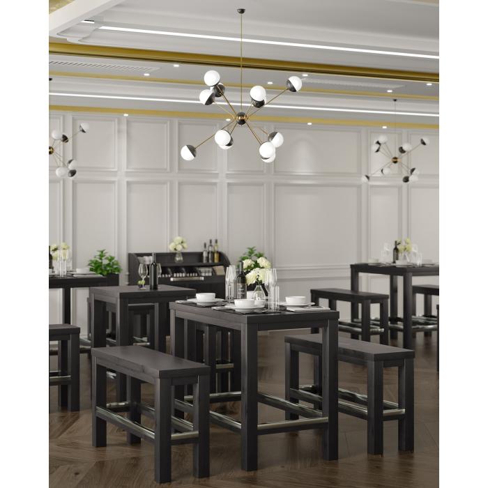 BRASIL | Restaurant høybenk | Wenge/Svart | B:D:H 34 x 120 x 76 cm BRASIL | Restaurant høybenk | Wenge/Svart | B:D:H 34 x 120 x 76 cm