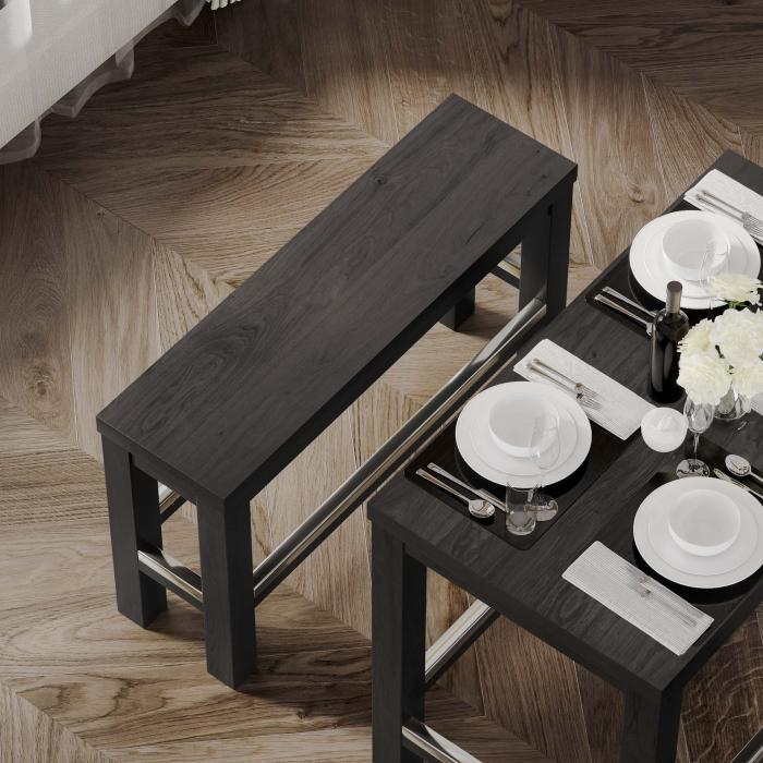 BRASIL | Restaurant høybenk | Wenge/Svart | B:D:H 34 x 120 x 76 cm BRASIL | Restaurant høybenk | Wenge/Svart | B:D:H 34 x 120 x 76 cm