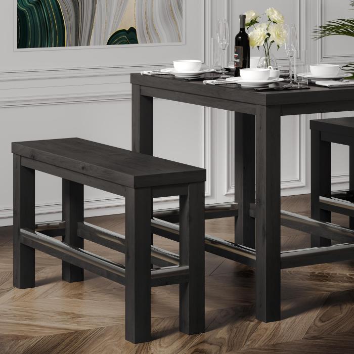 BRASIL | Restaurant høybenk | Wenge/Svart | B:D:H 34 x 120 x 76 cm BRASIL | Restaurant høybenk | Wenge/Svart | B:D:H 34 x 120 x 76 cm