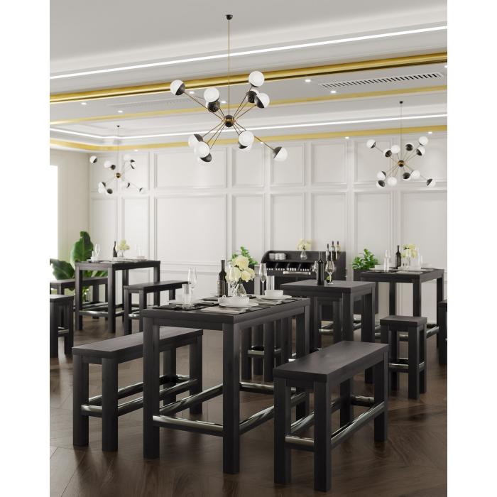 BRASIL | Restaurant høybenk | Wenge/Svart | B:D:H 34 x 120 x 76 cm BRASIL | Restaurant høybenk | Wenge/Svart | B:D:H 34 x 120 x 76 cm