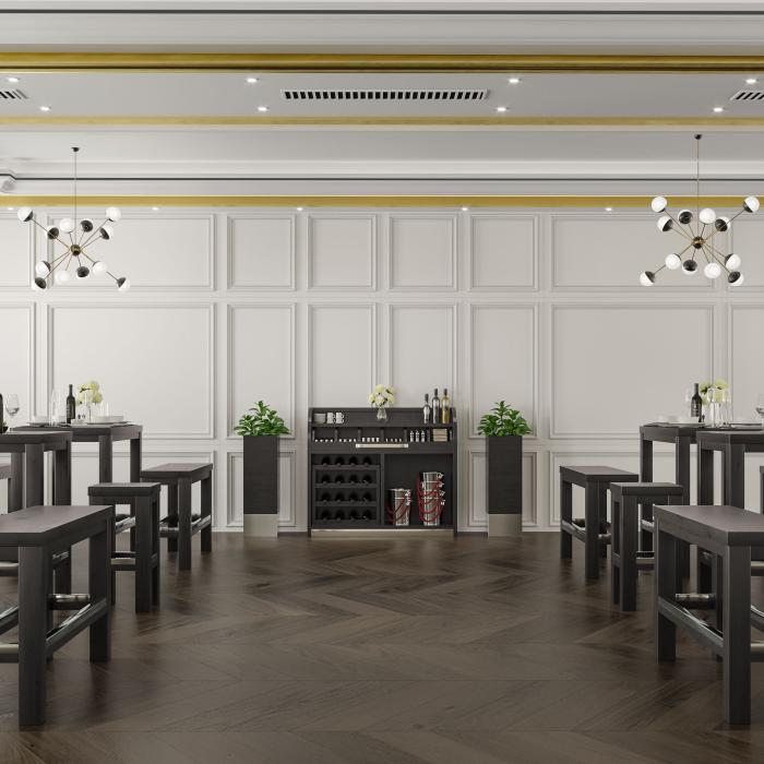 BRASIL | Restaurant høybenk | Wenge/Svart | B:D:H 34 x 120 x 76 cm BRASIL | Restaurant høybenk | Wenge/Svart | B:D:H 34 x 120 x 76 cm