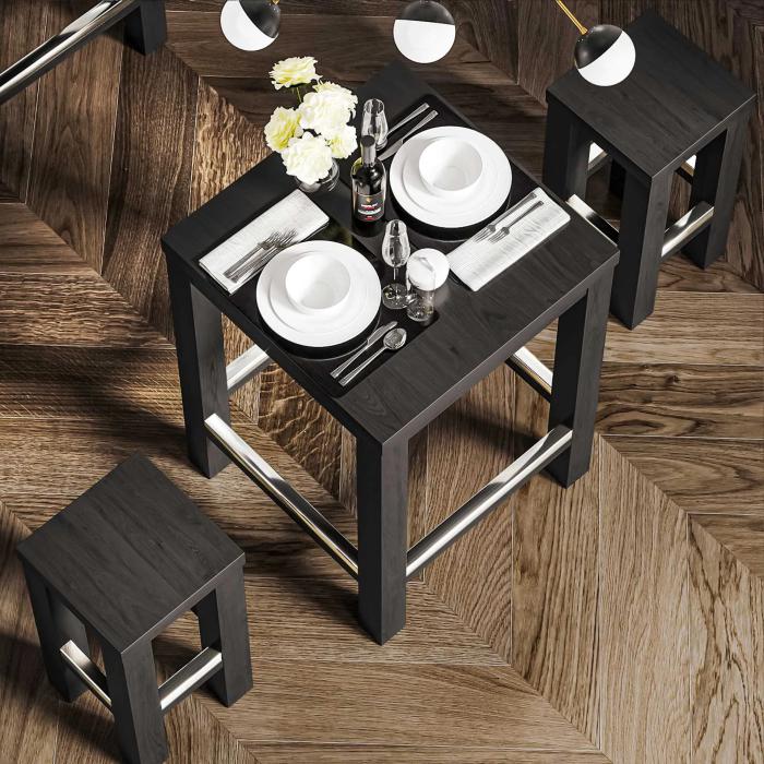 BRASIL | Ståbord i træ | Wenge/Sort | B:D:H 70 x 70 x 110 cm | Træ BRASIL | Ståbord i træ | Wenge/Sort | B:D:H 70 x 70 x 110 cm | Træ