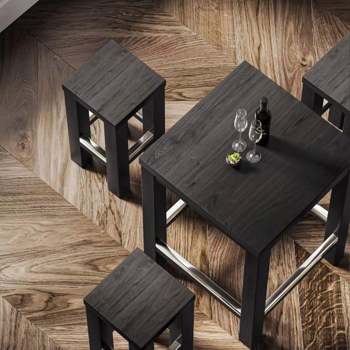 BRASIL | Ståbord i træ | Wenge/Sort | B:D:H 70 x 70 x 110 cm | Træ BRASIL | Ståbord i træ | Wenge/Sort | B:D:H 70 x 70 x 110 cm | Træ