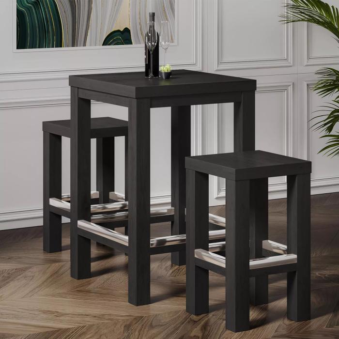 BRASIL | Ståbord i træ | Wenge/Sort | B:D:H 70 x 70 x 110 cm | Træ BRASIL | Ståbord i træ | Wenge/Sort | B:D:H 70 x 70 x 110 cm | Træ