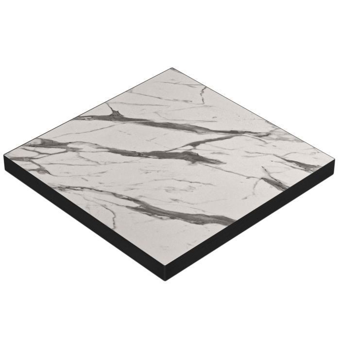 BRASIL | Bistro Tischplatte | B:T 100 x 100 cm | Weiß Marmor | Quadratisch