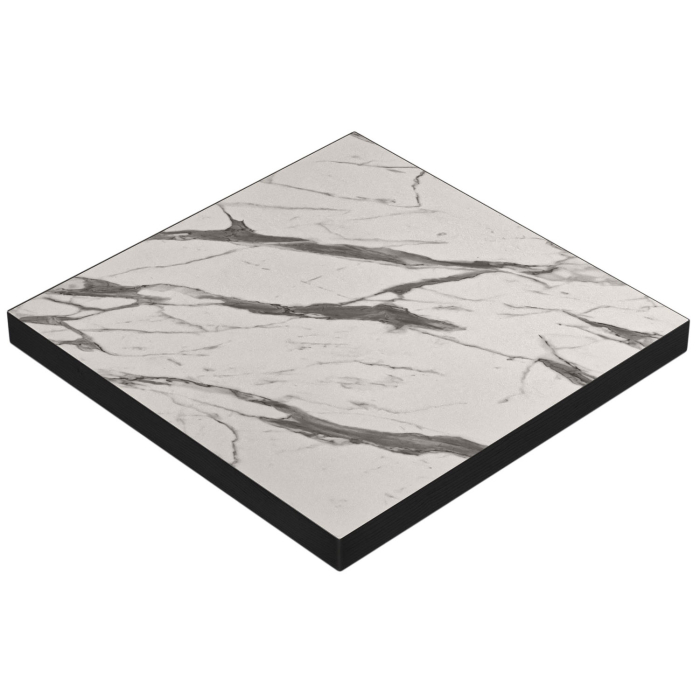 BRASIL | Bistro Bordplate | B:T 100 x 100 cm | Hvit Marmor | Firkantet