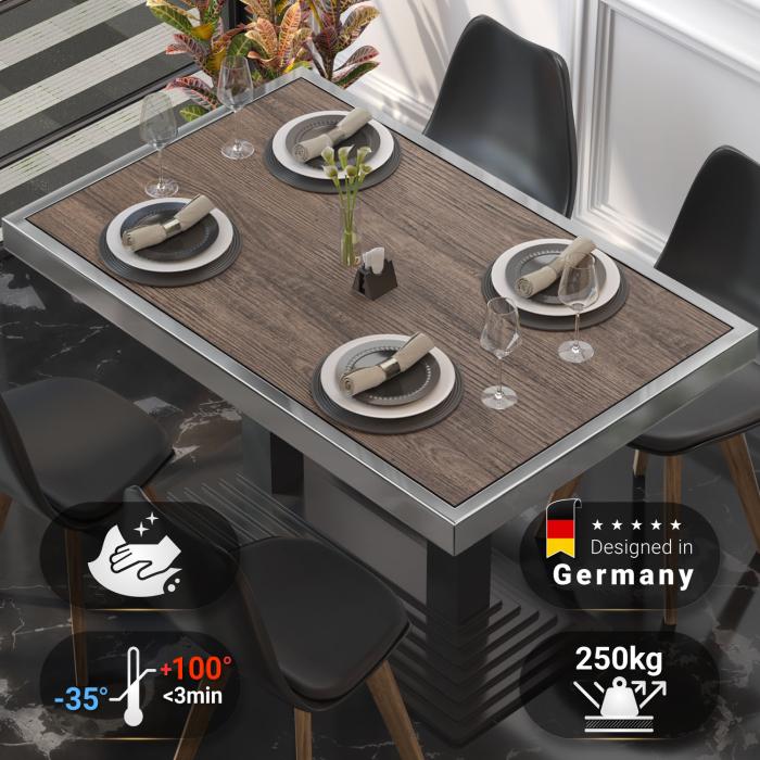 BRASIL | Gastro table top | W:D 120 x 70 cm | Light wenge | Chrome edge | Rectangular BRASIL | Gastro table top | W:D 120 x 70 cm | Light wenge | Chrome edge | Rectangular