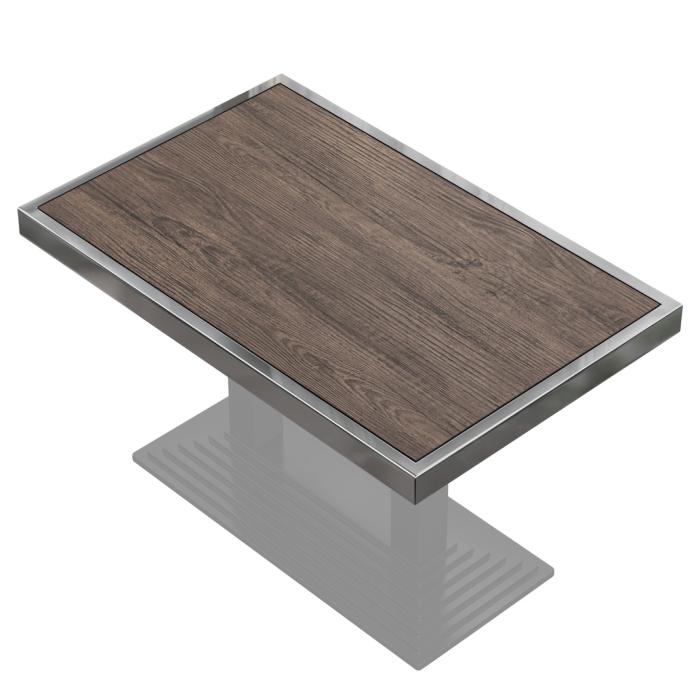 BRASIL | Gastro table top | W:D 120 x 70 cm | Light wenge | Chrome edge | Rectangular BRASIL | Gastro table top | W:D 120 x 70 cm | Light wenge | Chrome edge | Rectangular