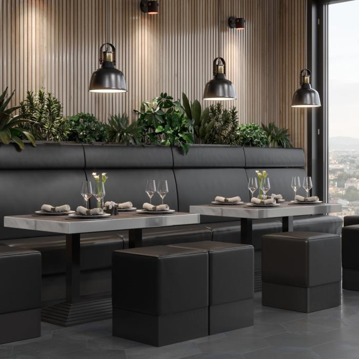 BRASIL | Gastro table top | W:D 120 x 70 cm | Light wenge | Chrome edge | Rectangular BRASIL | Gastro table top | W:D 120 x 70 cm | Light wenge | Chrome edge | Rectangular
