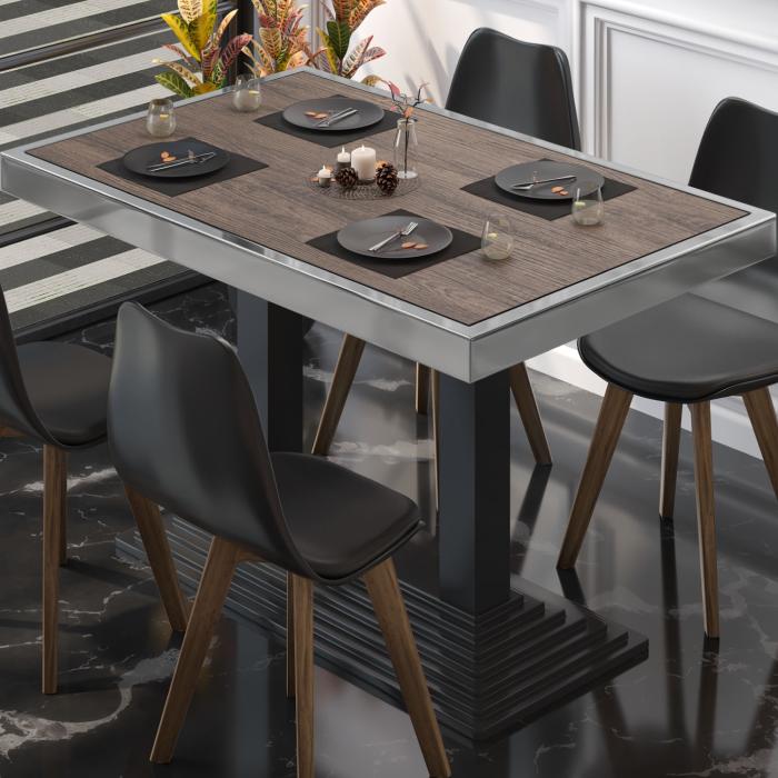 BRASIL | Gastro table top | W:D 120 x 70 cm | Light wenge | Chrome edge | Rectangular BRASIL | Gastro table top | W:D 120 x 70 cm | Light wenge | Chrome edge | Rectangular