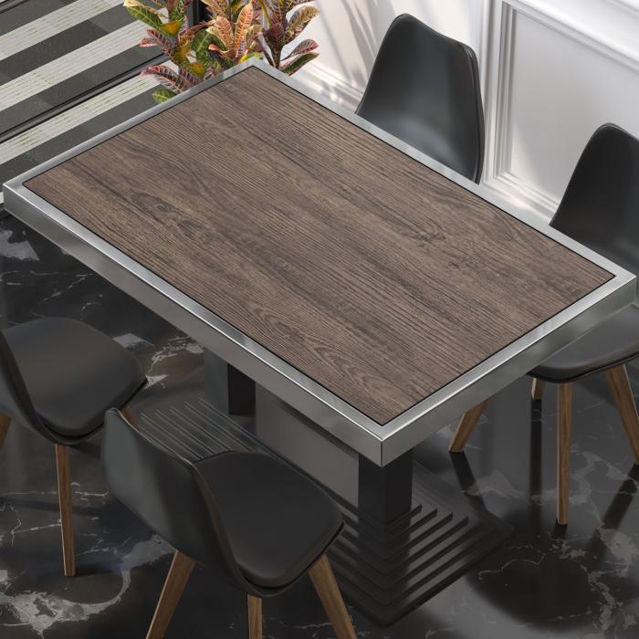 BRASIL | Gastro table top | W:D 120 x 70 cm | Light wenge | Chrome edge | Rectangular BRASIL | Gastro table top | W:D 120 x 70 cm | Light wenge | Chrome edge | Rectangular