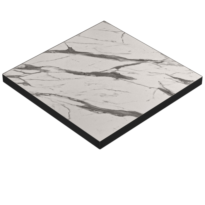 BRASIL | Bistro Tischplatte | B:T 120 x 120 cm | Weiß Marmor | Quadratisch