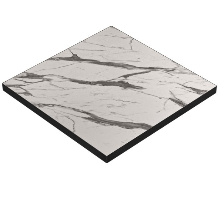 BRASIL | Bistro Tischplatte | B:T 140 x 140 cm | Weiß Marmor | Quadratisch