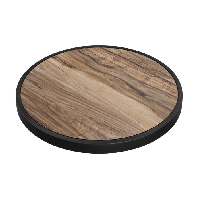 BRASIL | Gastro bordsskiva | Ø 70 cm | Sheesham | Svart metallkant | Rund