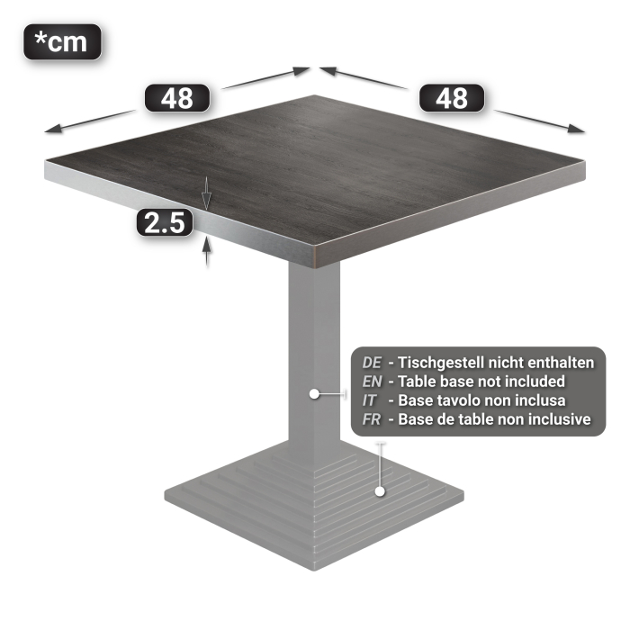 BRASIL | Gastro table top | W:D 50 x 50 cm | Wenge | Square BRASIL | Gastro table top | W:D 50 x 50 cm | Wenge | Square