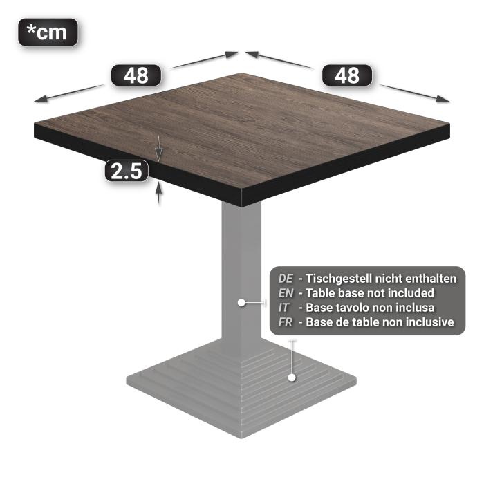 BRASIL | Gastro bordplate | B:D 50 x 50 cm | Lett Wenge | Torget BRASIL | Gastro bordplate | B:D 50 x 50 cm | Lett Wenge | Torget
