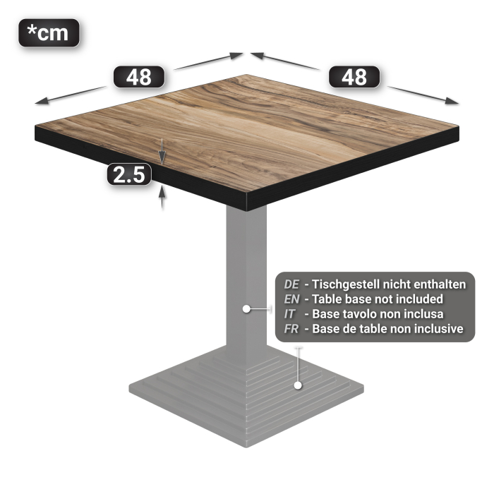 BRASIL | Gastro bordplate | B:D 50 x 50 cm | Sheesham | Torget BRASIL | Gastro bordplate | B:D 50 x 50 cm | Sheesham | Torget
