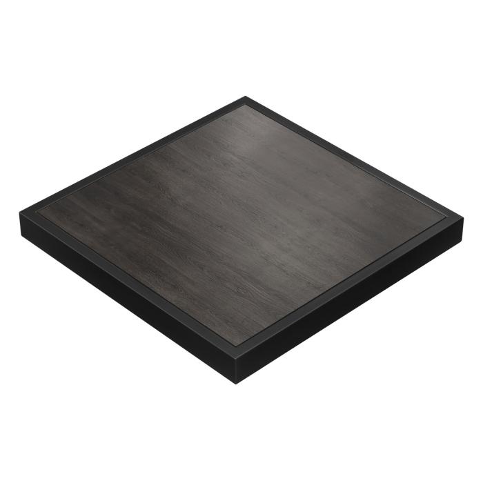 BRASIL | Gastro-bordplade | B:D 80 x 80 cm | Wenge | Sort metalkant | Firkantet
