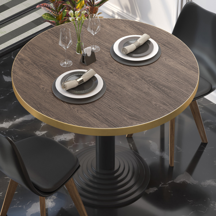 BRASILE | Piano Tavolo Gastro | Ø 70 x 2,5 cm | Wenge Chiaro | Quadrato BRASILE | Piano Tavolo Gastro | Ø 70 x 2,5 cm | Wenge Chiaro | Quadrato